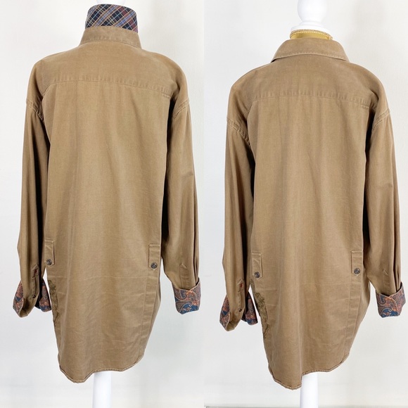 Robert Graham Shirt Tan Long Sleeve XL - Picture 6 of 8